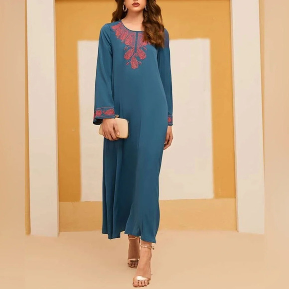 Embroidery Abaya Dress size L8/10 - Picture 3 of 11